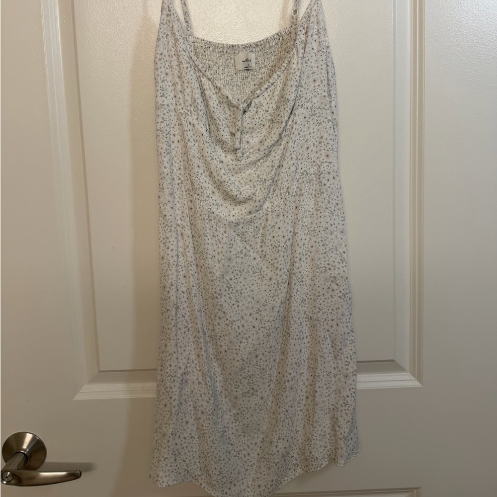 Wilfred Aritzia Bellow Mini Dress white Floral Tie Front Size